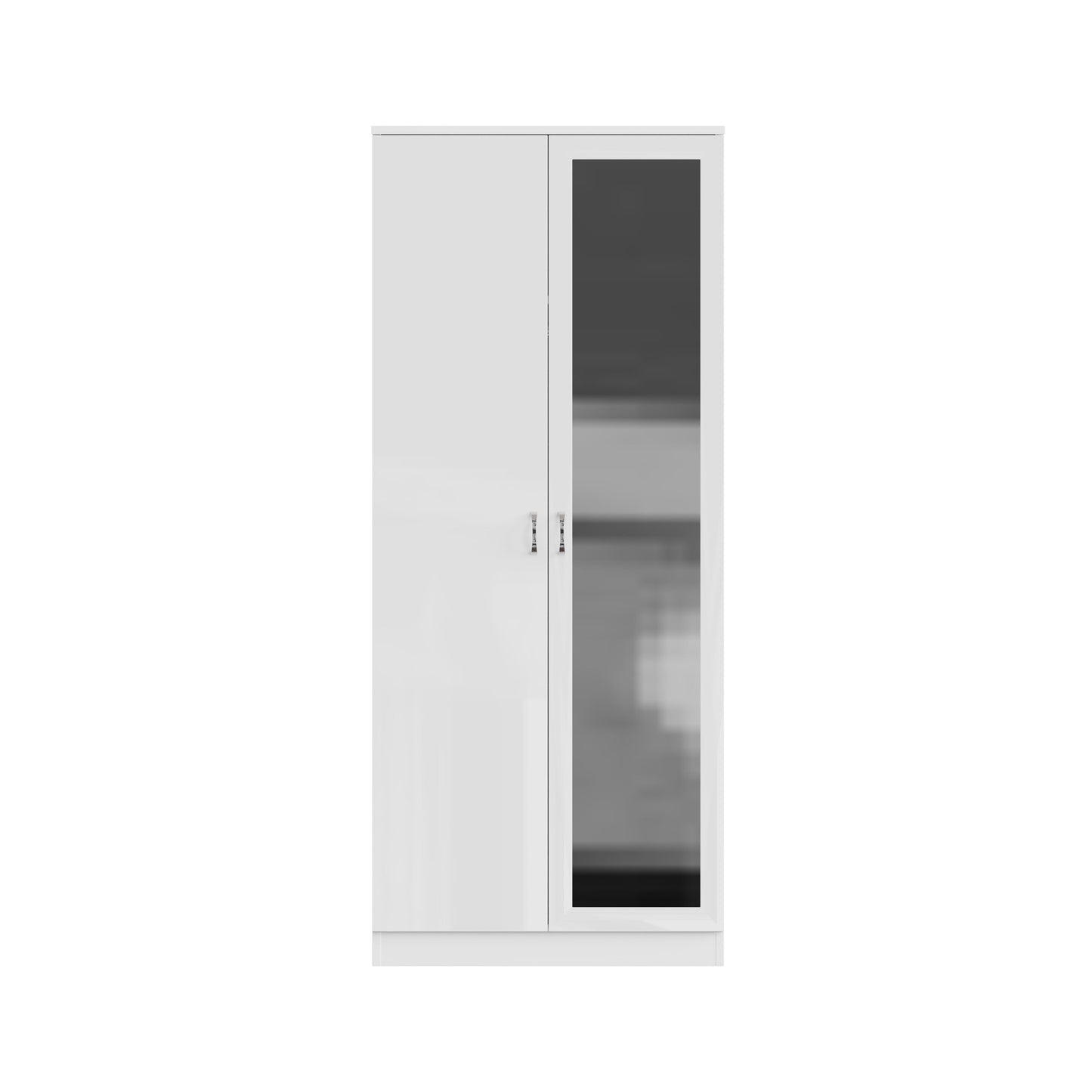 Chilton 2 Door Wardrobe With Mirror - White Gloss Front