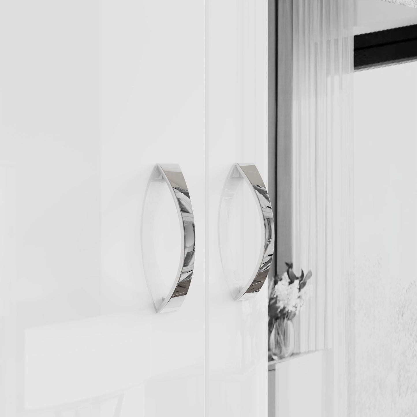 Chilton 2 Door Wardrobe With Mirror - White Gloss Front