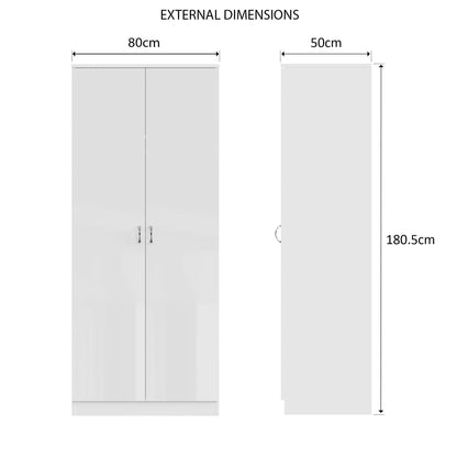 Chilton White Gloss Bedroom Set - 3 Pieces