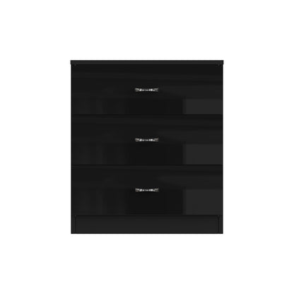 Chilton 3 Drawer Chest Of Drawers - Black Gloss Front