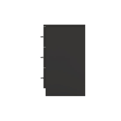 Chilton 3 Drawer Chest Of Drawers - Black Gloss Front
