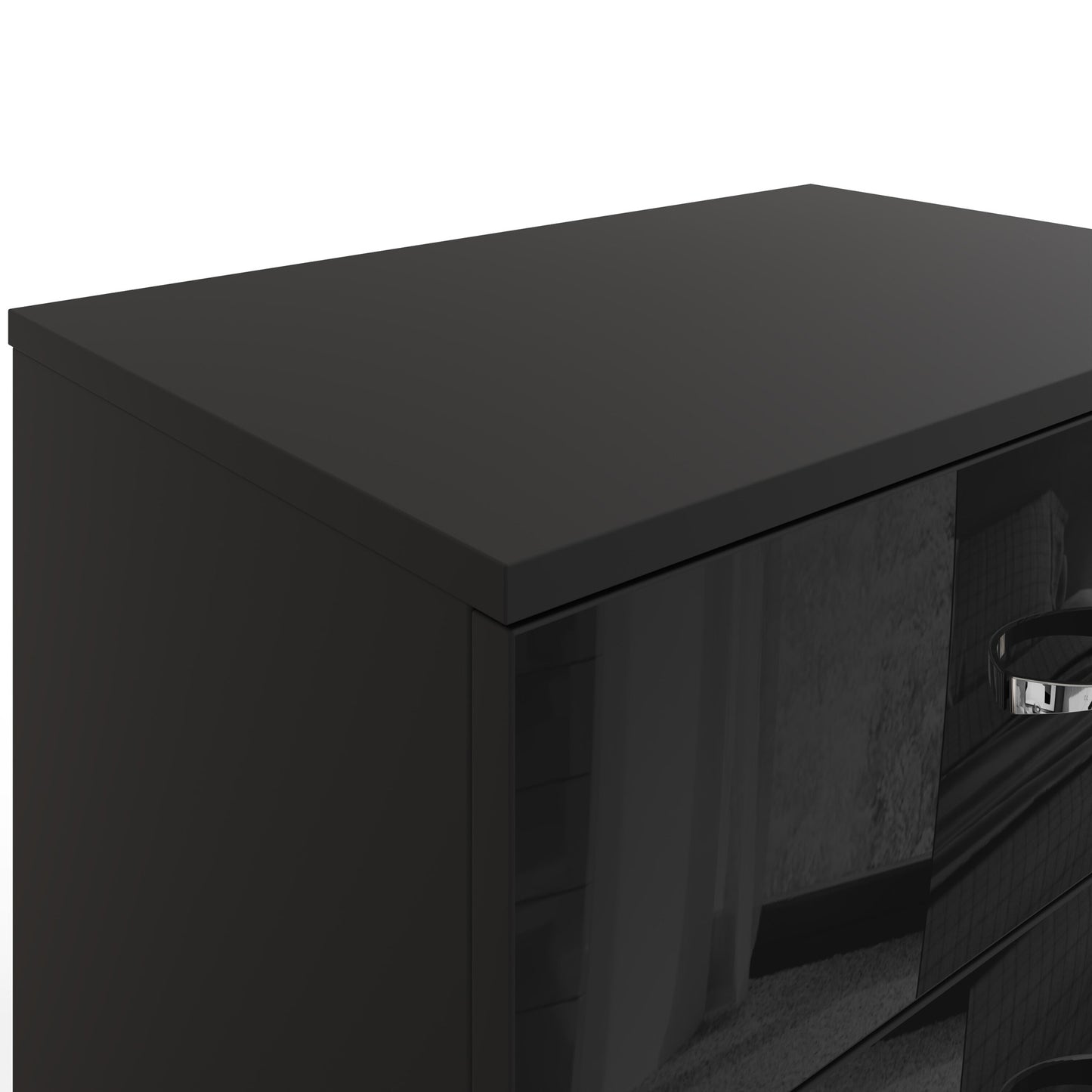 Chilton 3 Drawer Chest Of Drawers - Black Gloss Front