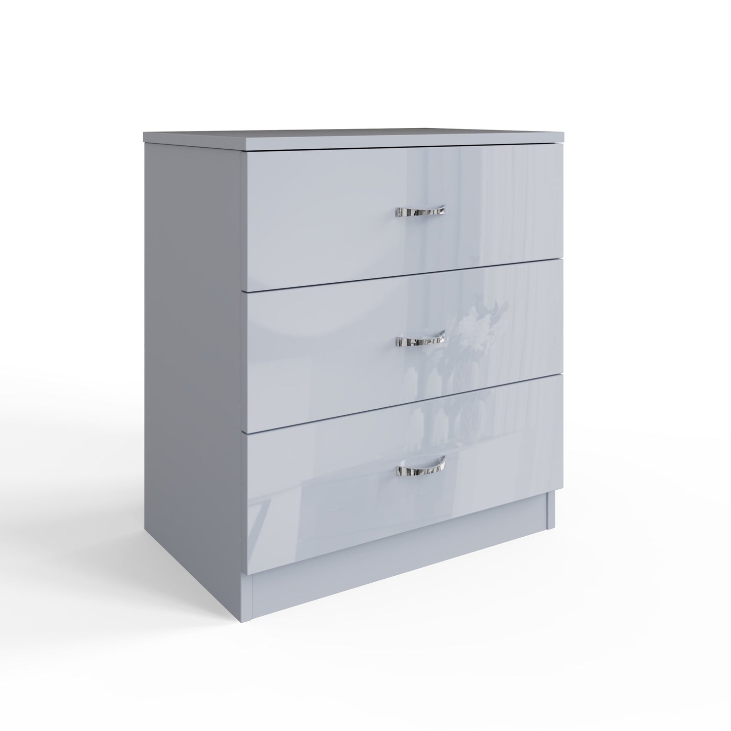 Chilton 3 Drawer Chest Of Drawers - Grey Gloss Front