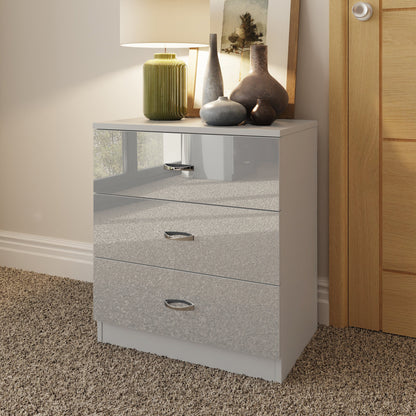 Chilton 3 Drawer Chest Of Drawers - Grey Gloss Front