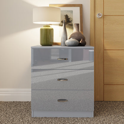 Chilton 3 Drawer Chest Of Drawers - Grey Gloss Front