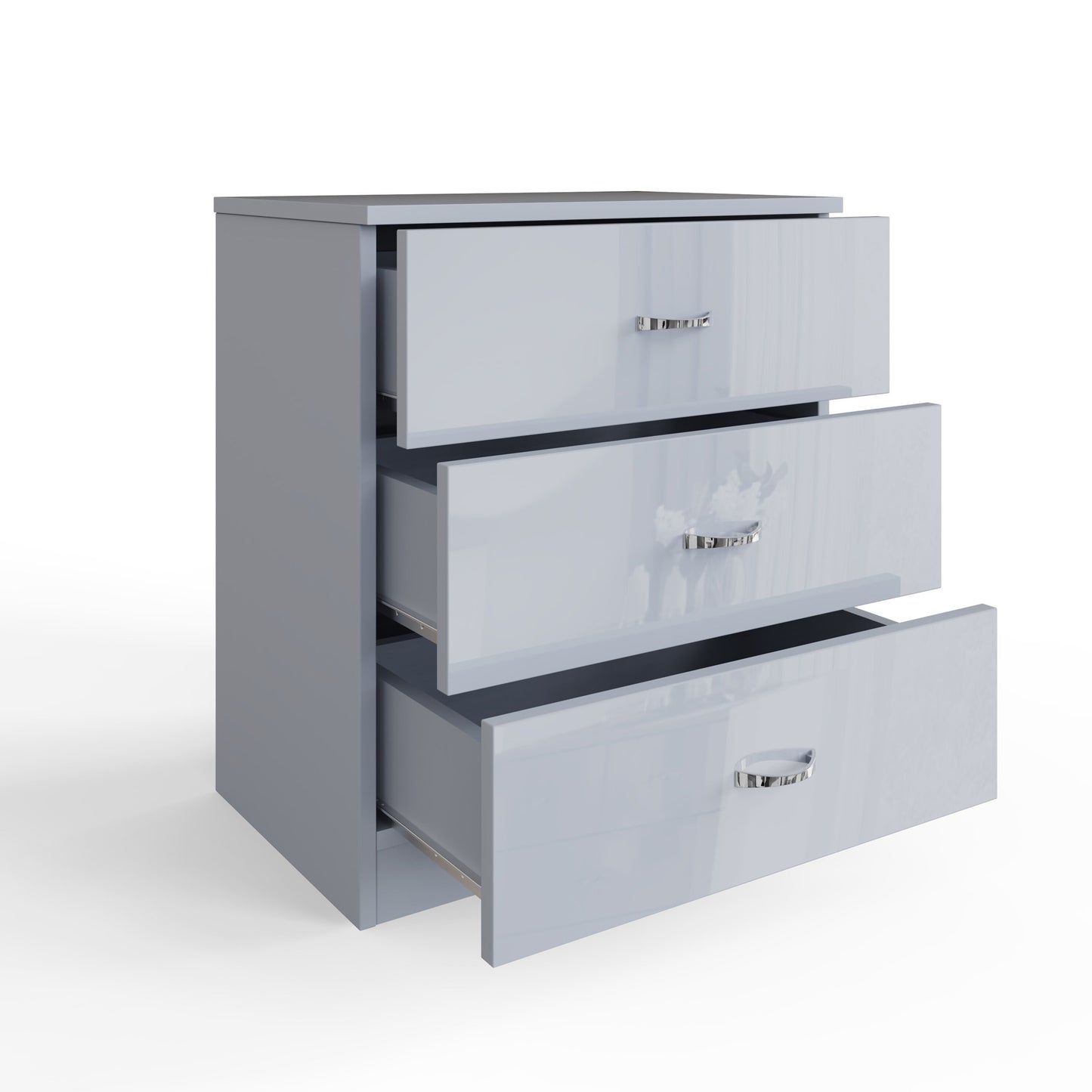 Chilton 3 Drawer Chest Of Drawers - Grey Gloss Front