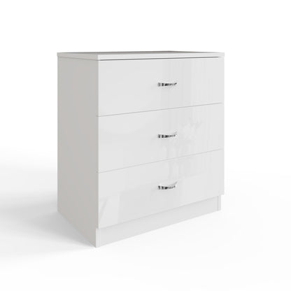 Chilton 3 Drawer Chest Of Drawers - White Gloss Front