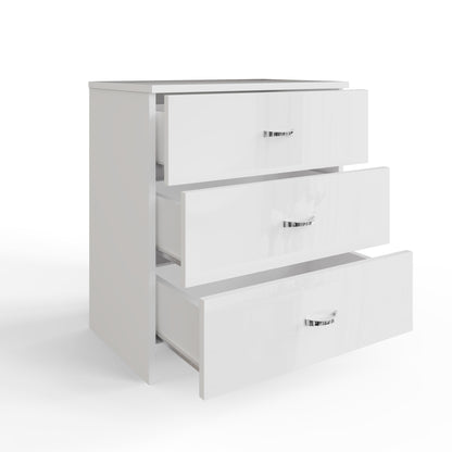 Chilton 3 Drawer Chest Of Drawers - White Gloss Front
