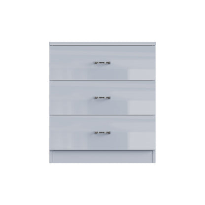 Chilton 3 Drawer Chest Of Drawers - Grey Gloss Front