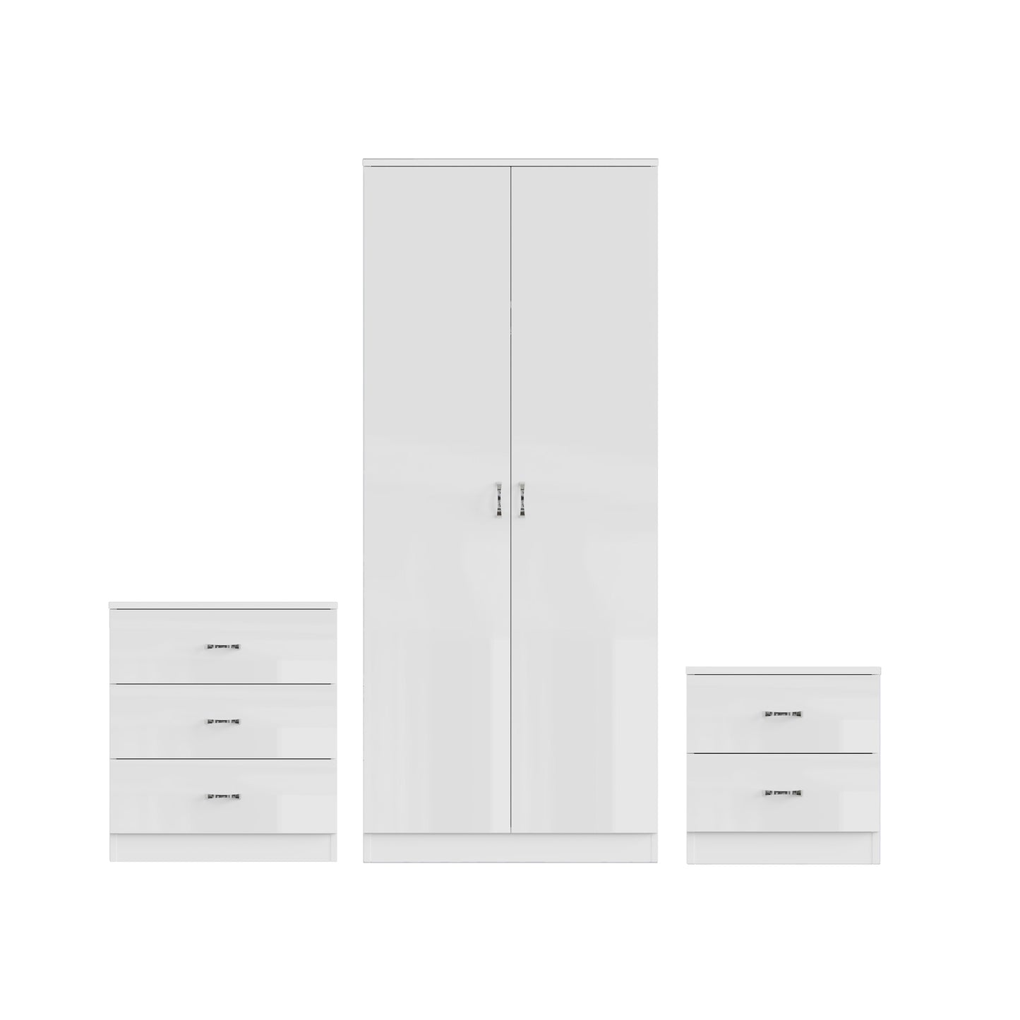 Chilton 3 Piece Bedroom Set – White Gloss