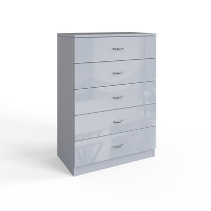 Chilton 5 Drawer Chest Of Drawers - Grey Gloss Front