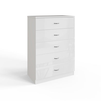 Chilton 5 Drawer Chest Of Drawers - White Gloss Front