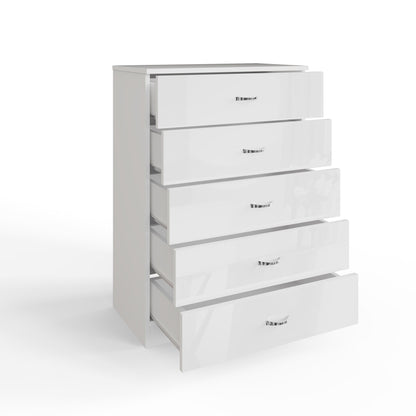 Chilton 5 Drawer Chest Of Drawers - White Gloss Front