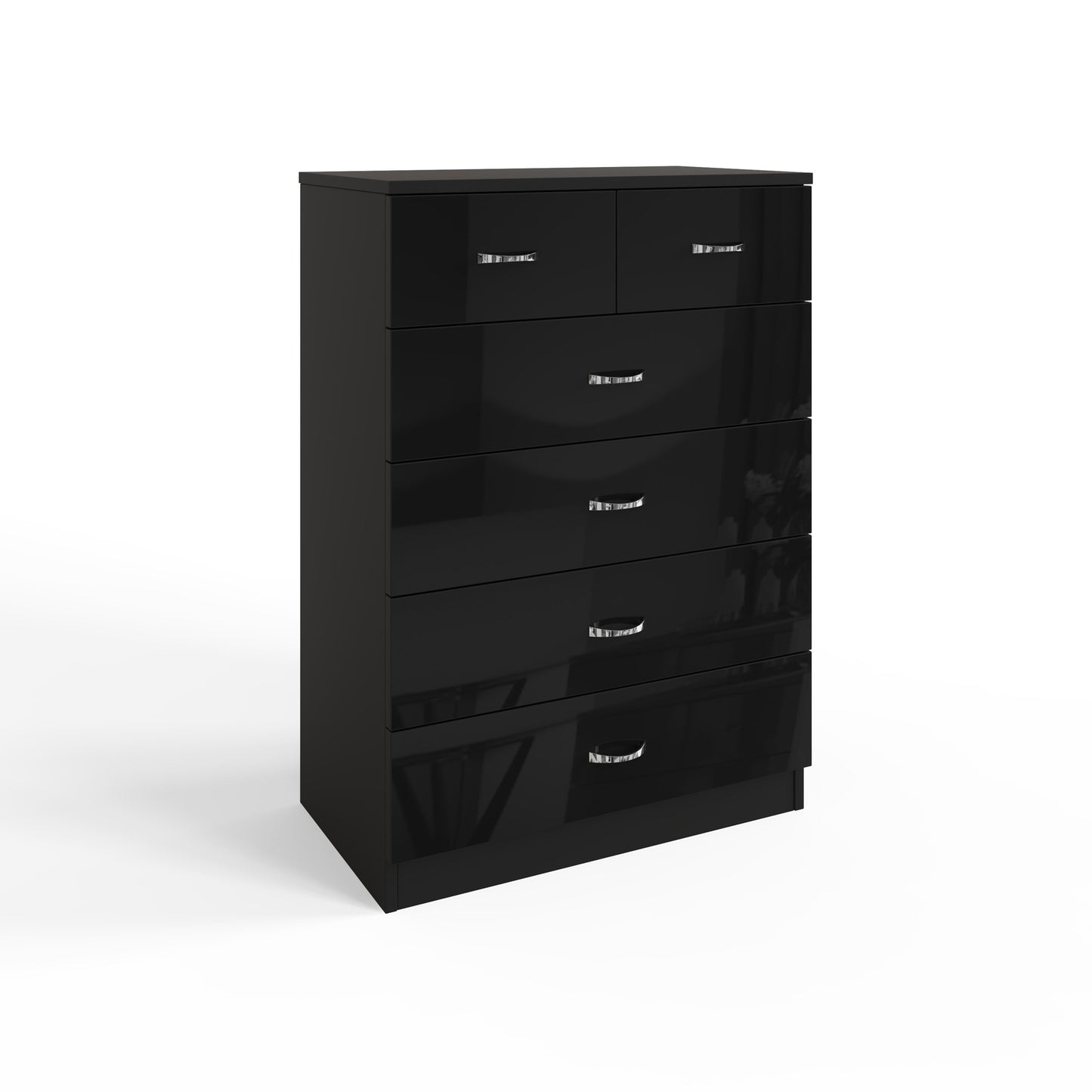 Chilton 6 Drawer Chest Of Drawers - Black Gloss Front