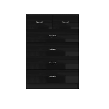 Chilton 6 Drawer Chest Of Drawers - Black Gloss Front