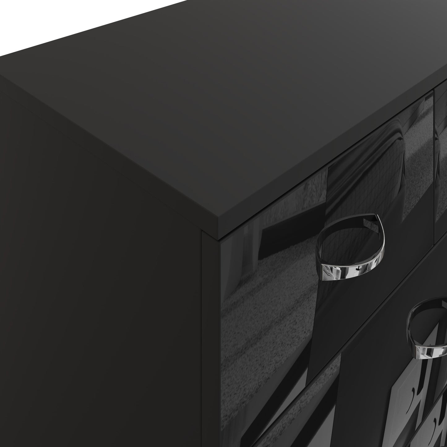 Chilton 6 Drawer Chest Of Drawers - Black Gloss Front