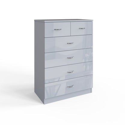 Chilton 6 Drawer Chest Of Drawers - Grey Gloss Front