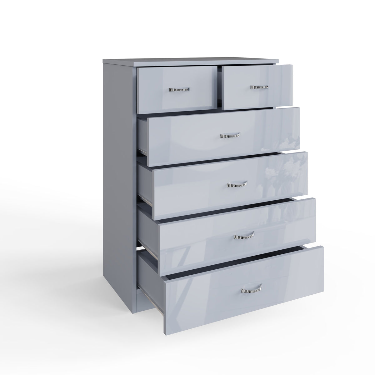 Chilton 6 Drawer Chest Of Drawers - Grey Gloss Front