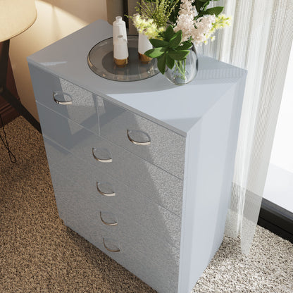 Chilton 6 Drawer Chest Of Drawers - Grey Gloss Front