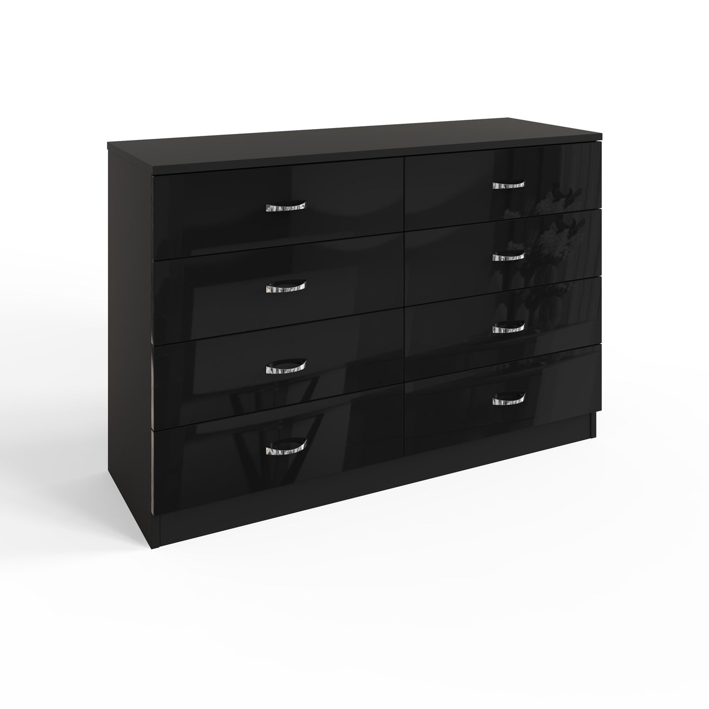 Chilton 8 Drawer Chest Of Drawers - Black Gloss Front