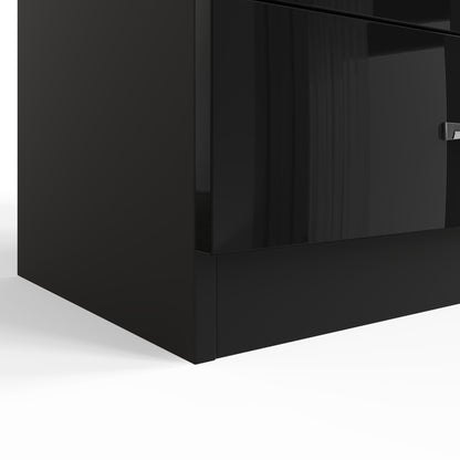 Chilton 8 Drawer Chest Of Drawers - Black Gloss Front
