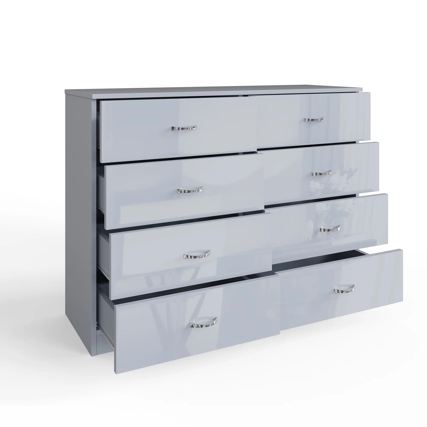Chilton 8 Drawer Chest Of Drawers - Grey Gloss Front