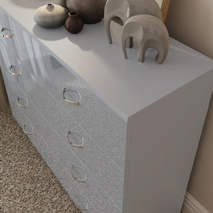 Chilton 8 Drawer Chest Of Drawers - Grey Gloss Front