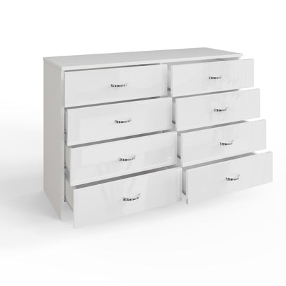 Chilton 8 Drawer Chest Of Drawers - White Gloss Front