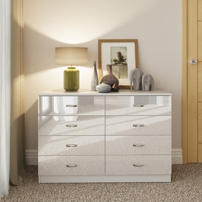 Chilton 8 Drawer Chest Of Drawers - White Gloss Front