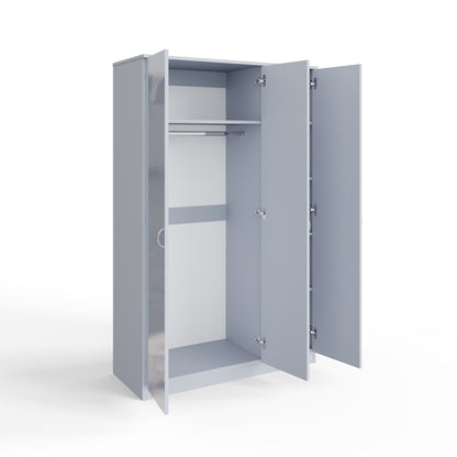Chilton 3 Door Wardrobe With Mirror - Grey Gloss Front