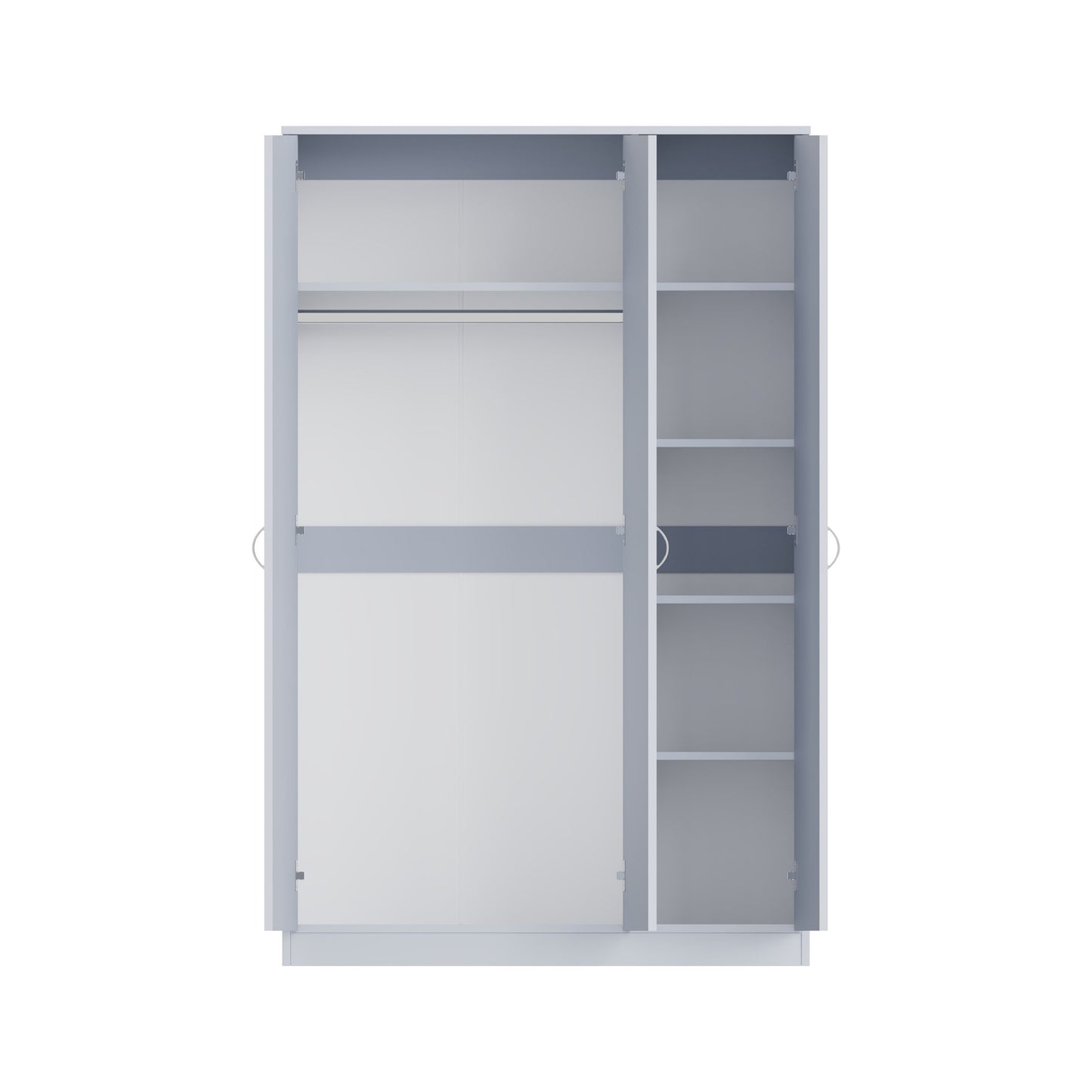 Chilton 3 Door Wardrobe With Mirror - Grey Gloss Front