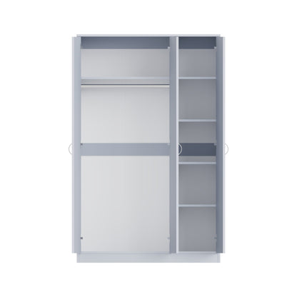 Chilton 3 Door Wardrobe With Mirror - Grey Gloss Front