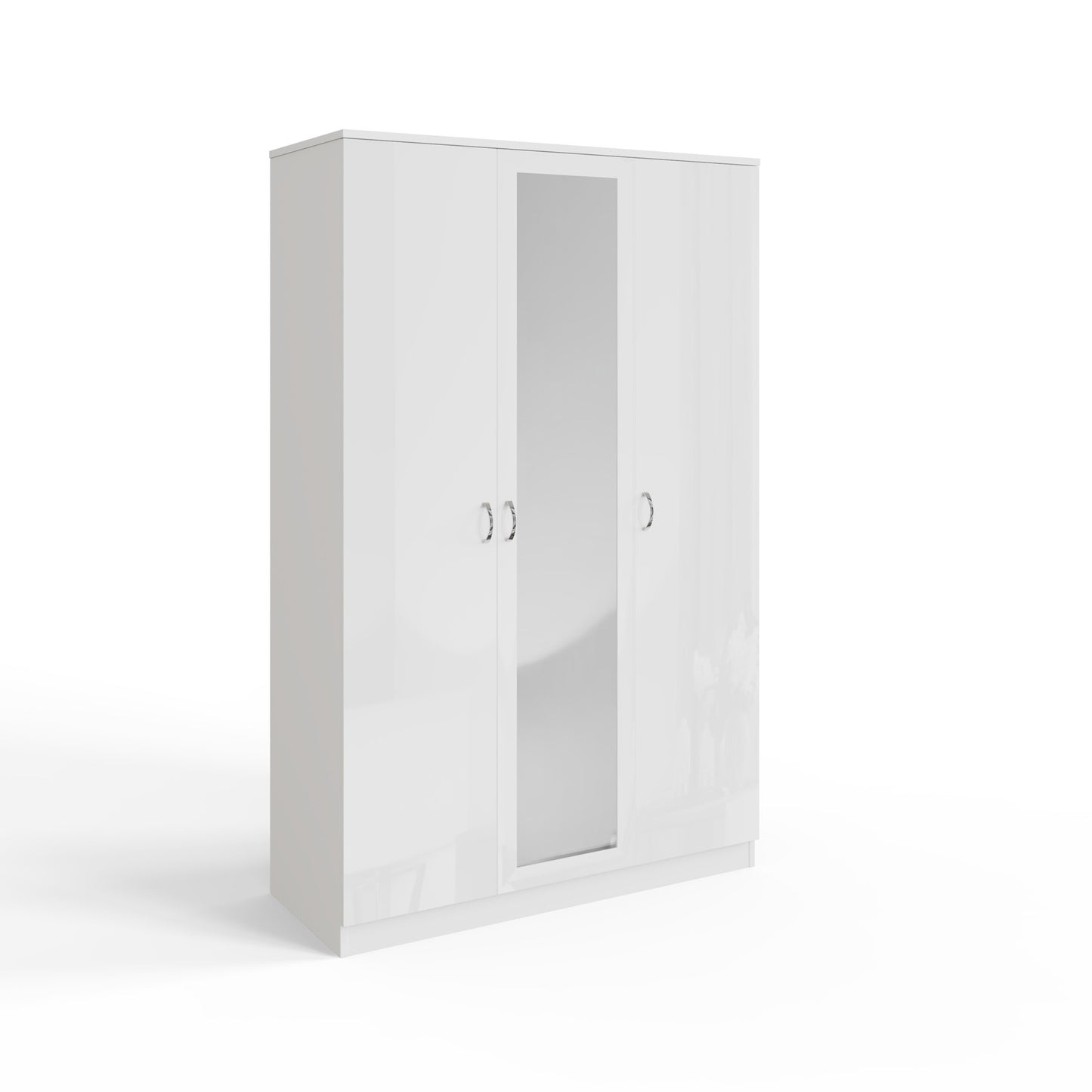 Chilton 3 Door Wardrobe With Mirror - White Gloss Front