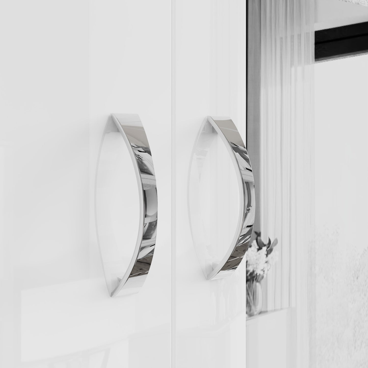 Chilton 3 Door Wardrobe With Mirror - White Gloss Front