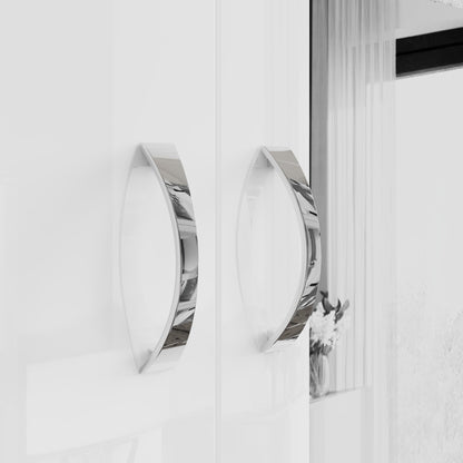 Chilton 3 Door Wardrobe With Mirror - White Gloss Front