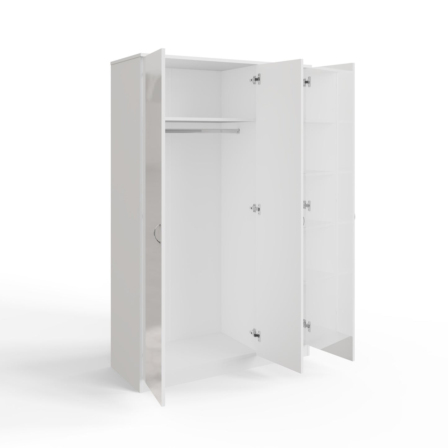 Chilton 3 Door Wardrobe With Mirror - White Gloss Front