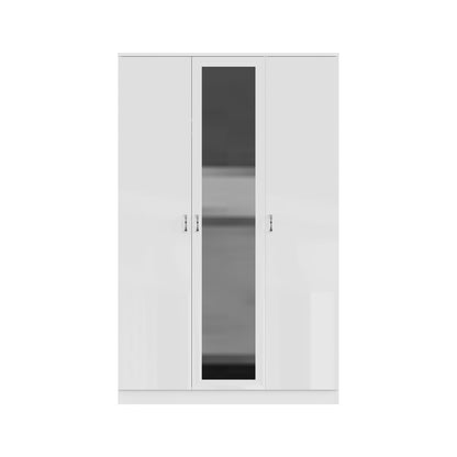 Chilton 3 Door Wardrobe With Mirror - White Gloss Front