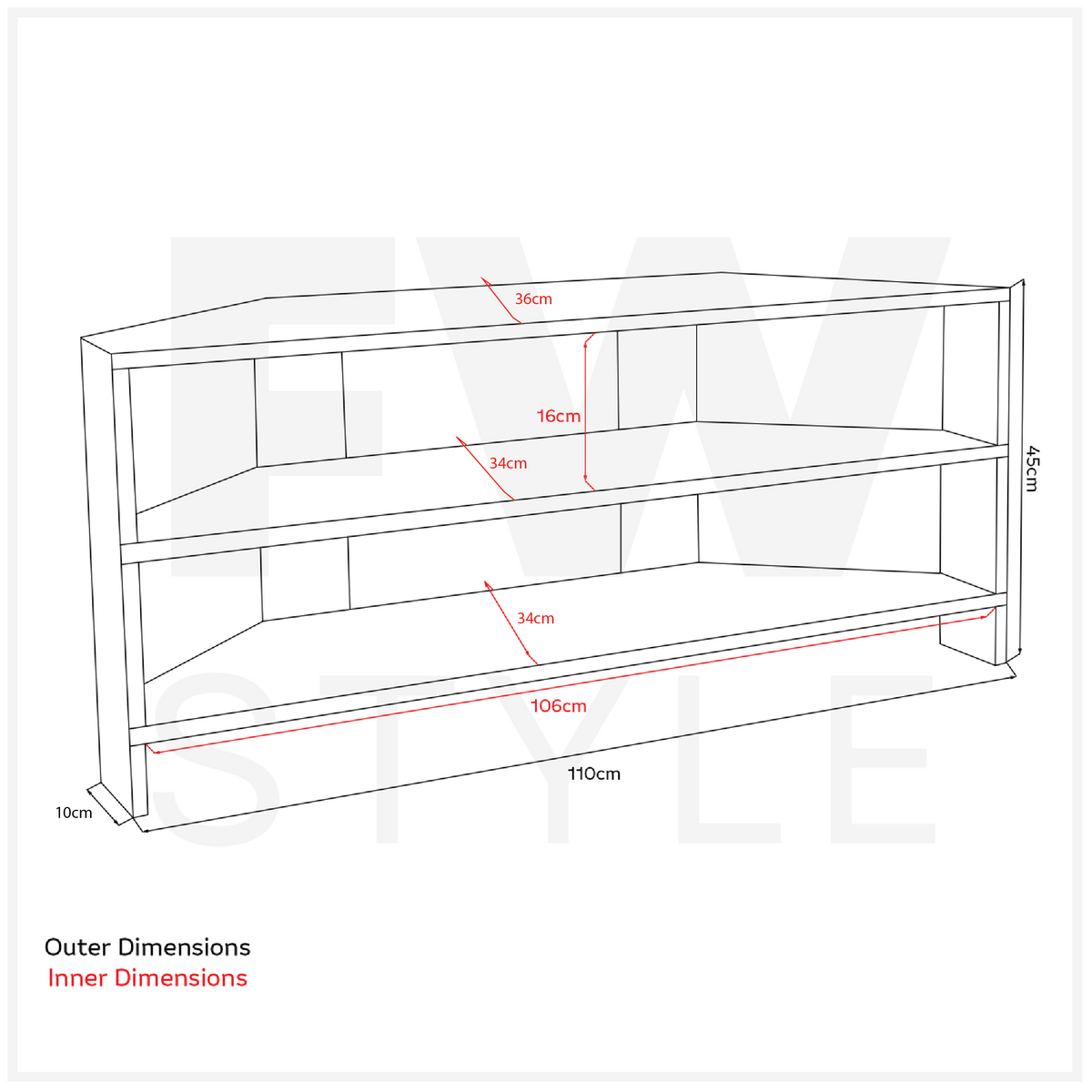 Corner TV Unit - Putty Beige