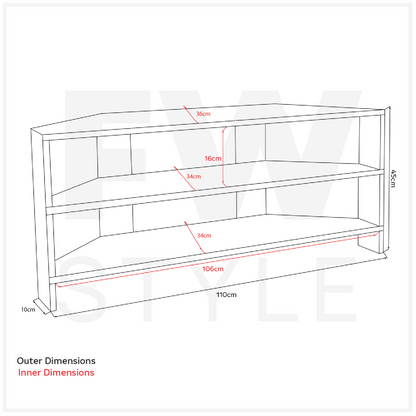 Corner TV Unit - Putty Beige