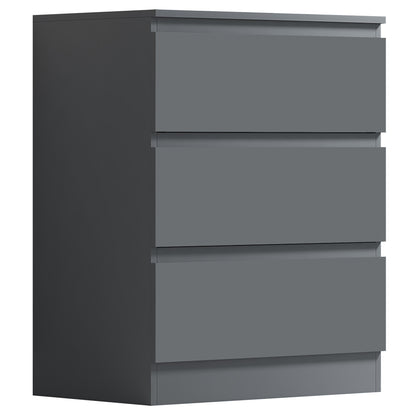 Carlton 3 Drawer Chest - Matt Dark Grey