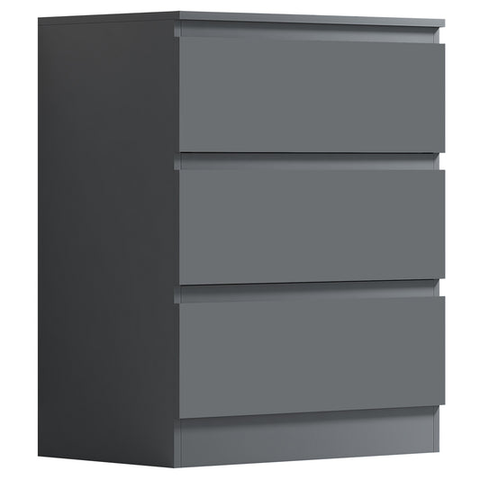 Carlton 3 Drawer Chest - Matt Dark Grey
