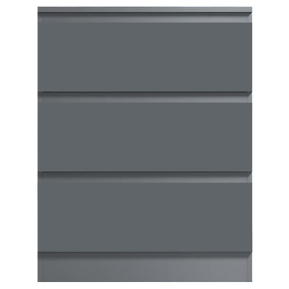 Carlton 3 Drawer Chest Of Drawers - Matt Dark Grey
