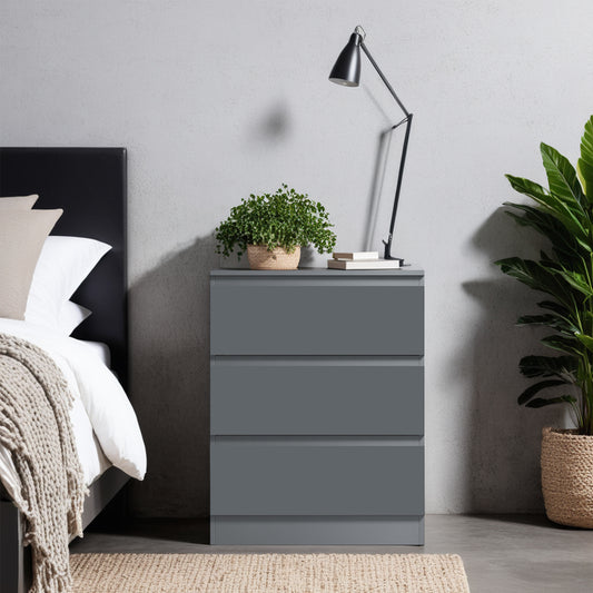 Carlton 3 Drawer Chest Of Drawers - Matt Dark Grey