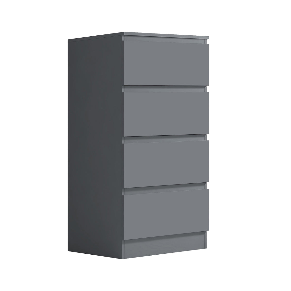 Carlton 4 Drawer Slim Tallboy Chest of Drawers Matt Dark Grey