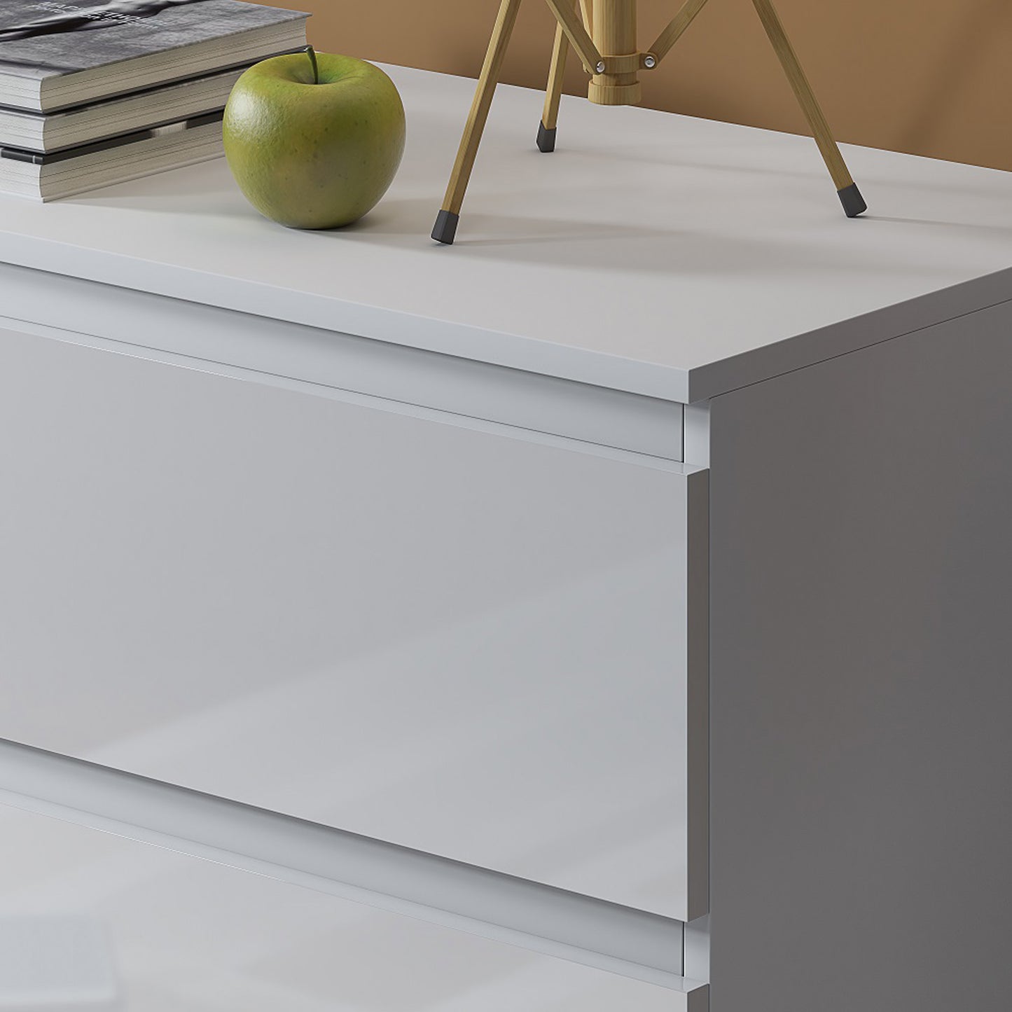 Carlton 6 Drawer Wide 3+3 Chest Of Drawers - White Gloss Front