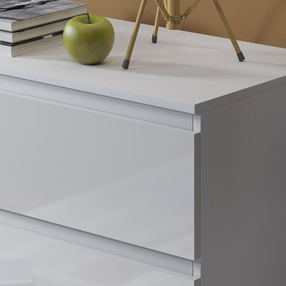 Carlton 6 Drawer Wide 3+3 Chest Of Drawers - White Gloss Front