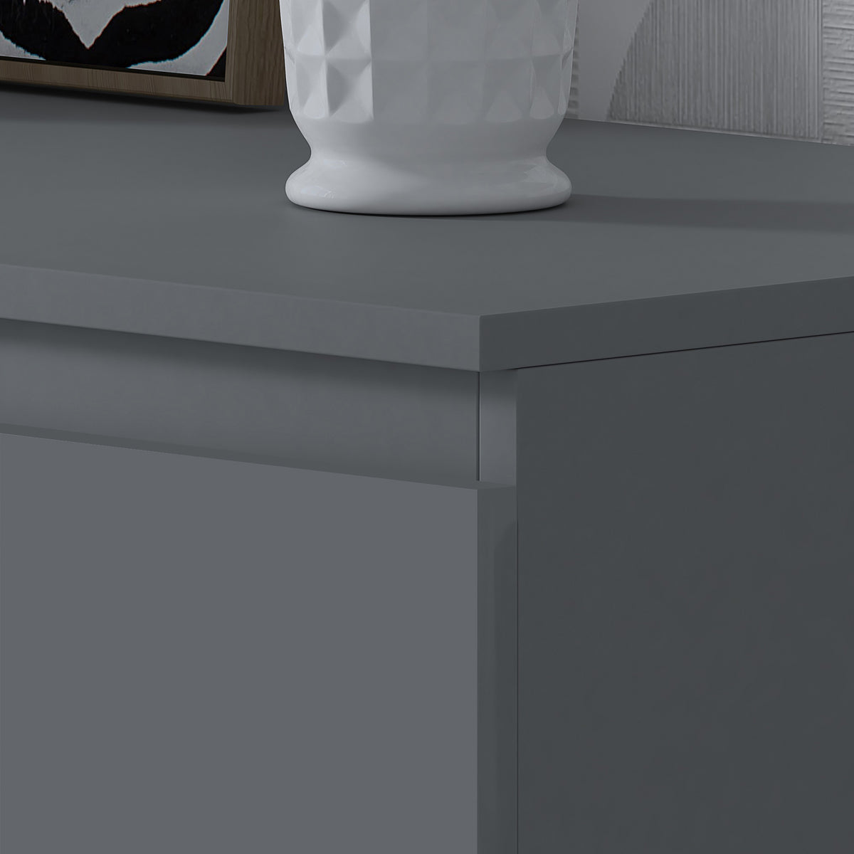 Carlton 8 Drawer Wide 4+4 Chest of Drawers - Matt Dark Grey