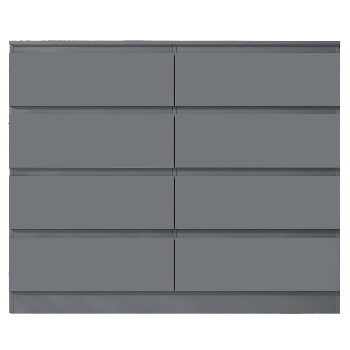 Carlton 8 Drawer Wide 4+4 Chest of Drawers - Matt Dark Grey
