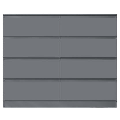 Carlton 8 Drawer Wide 4+4 Chest of Drawers - Matt Dark Grey