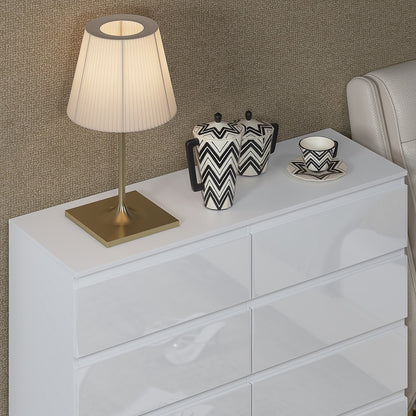 Carlton 8 Drawer Wide 4+4 Chest Of Drawers - White Gloss Front
